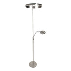 Soleil 2 4388ST – Stalen vloerlamp met uplight en leesarm