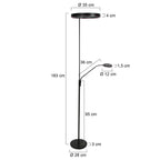 Soleil 2 4388ZW – Zwarte vloerlamp met flexibele leesarm