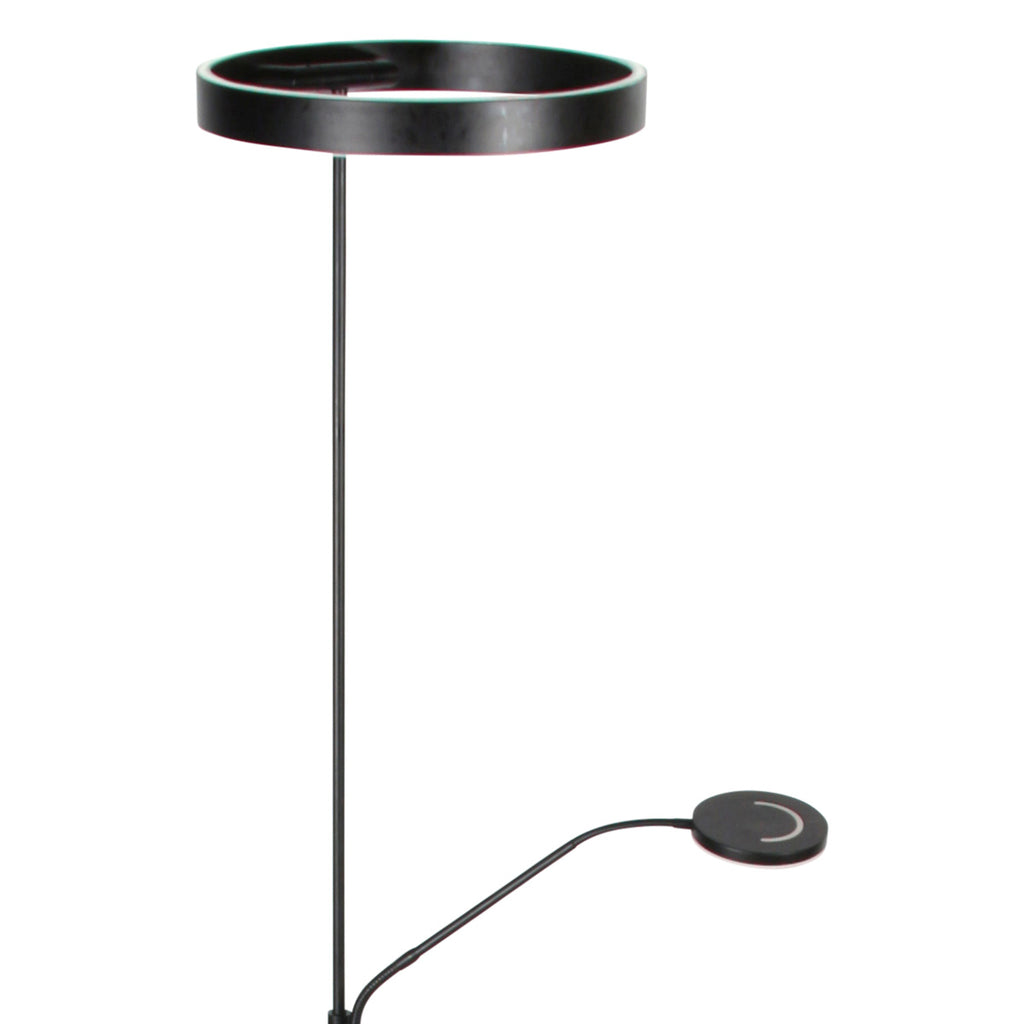 Soleil 2 4388ZW – Zwarte vloerlamp met flexibele leesarm