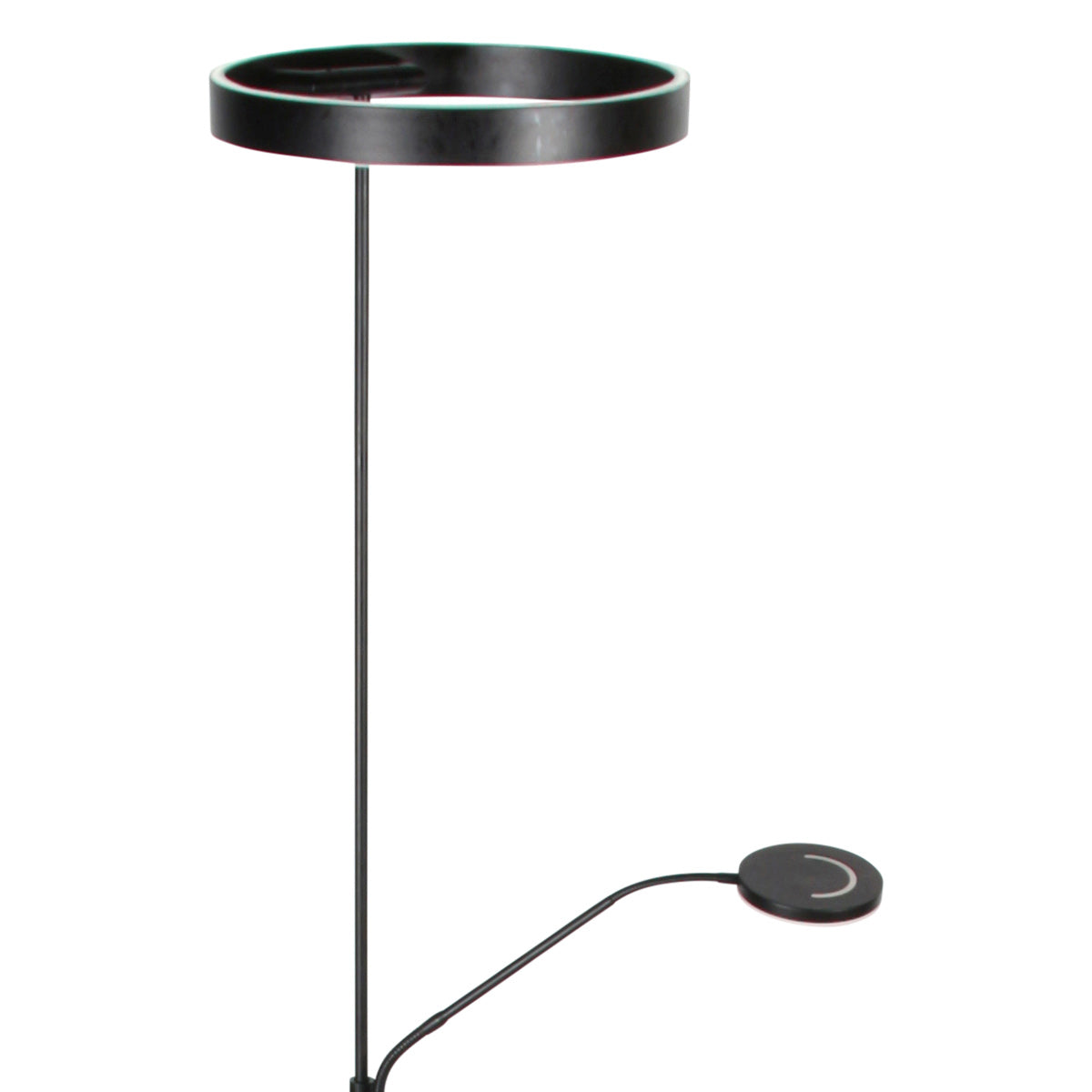 Soleil 2 4388ZW – Zwarte vloerlamp met flexibele leesarm