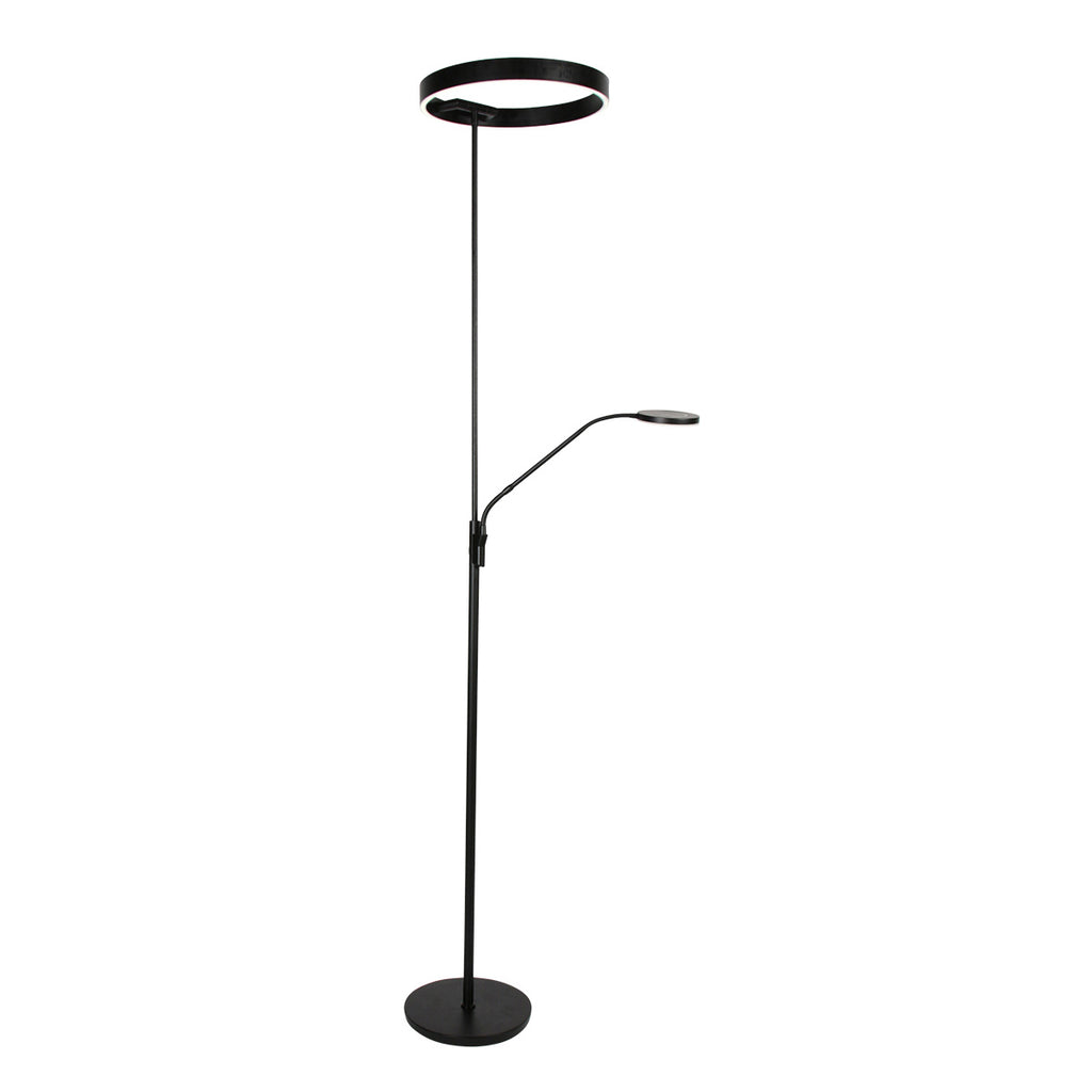 Soleil 2 4388ZW – Zwarte vloerlamp met flexibele leesarm