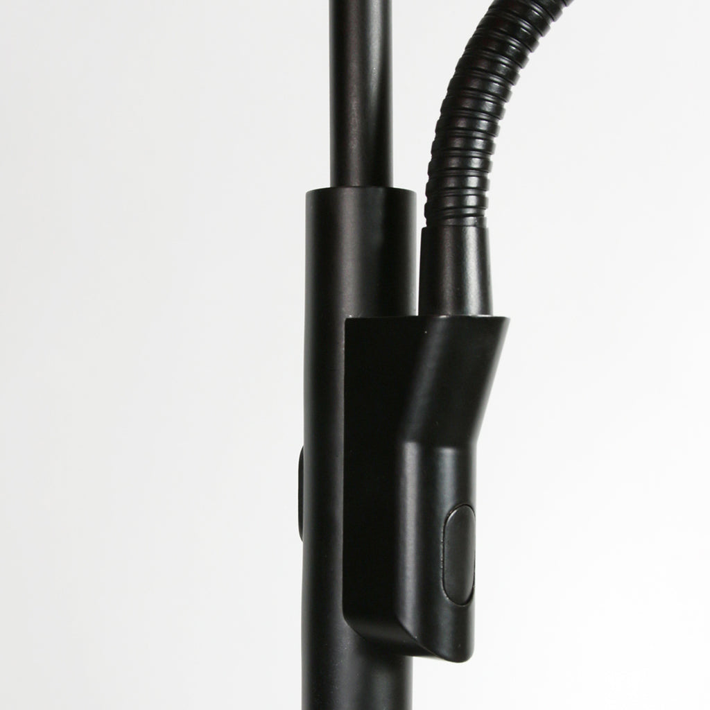 Soleil 2 4388ZW – Zwarte vloerlamp met flexibele leesarm