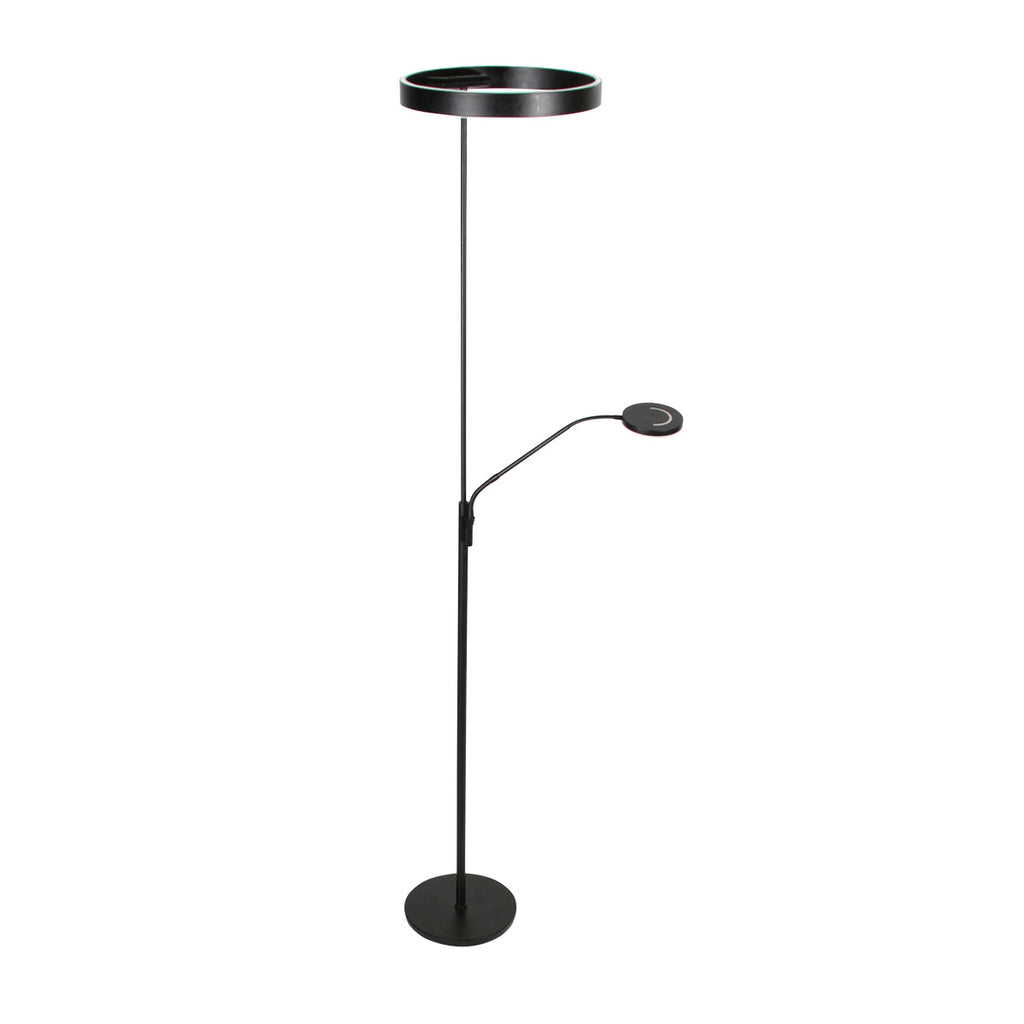 Soleil 2 4388ZW – Zwarte vloerlamp met flexibele leesarm
