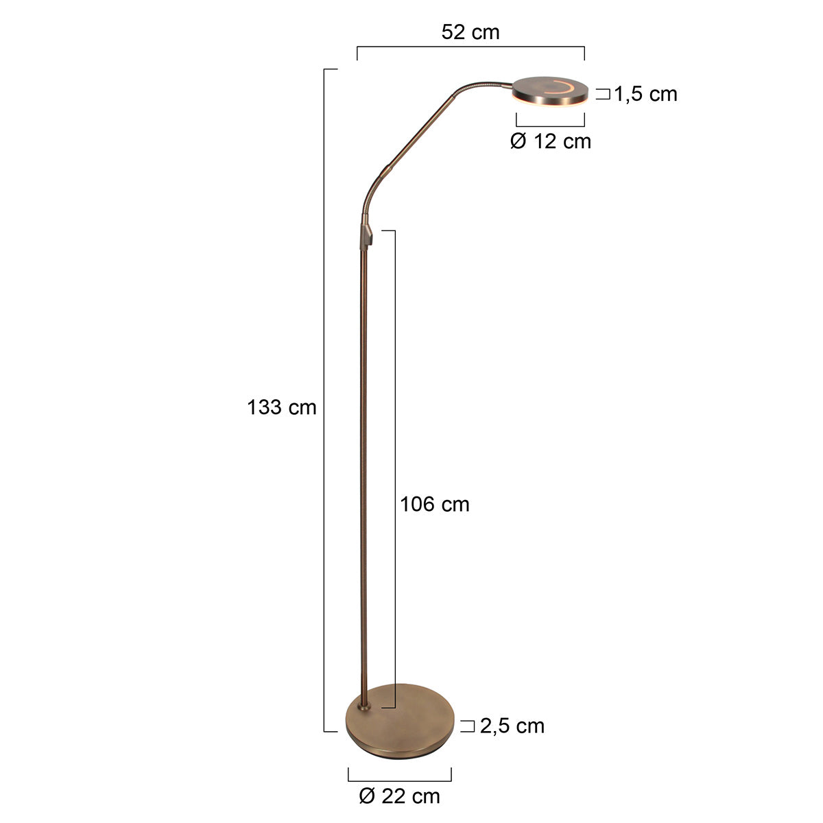 Vloerlamp Soleil 2 4389BR brons met instelbare lichtkleur