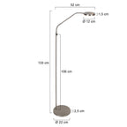 Vloerlamp Soleil 2 4389ST staal met afstandsbediening