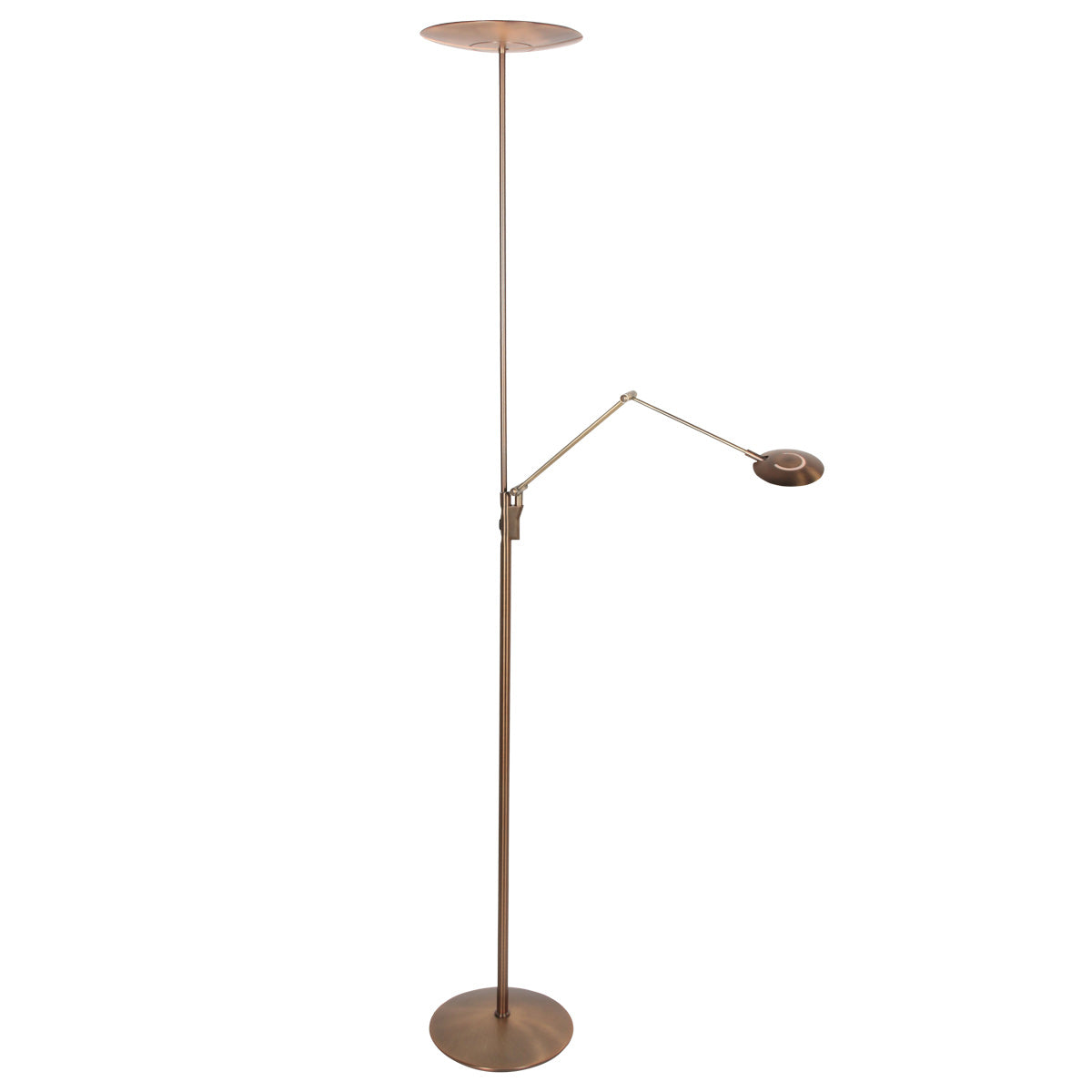 Vloerlamp Zenith 2 4390BR brons met dubbele reflector