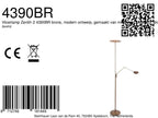 Vloerlamp Zenith 2 4390BR brons met dubbele reflector
