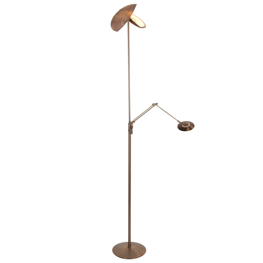 Vloerlamp Zenith 2 4390BR brons met dubbele reflector