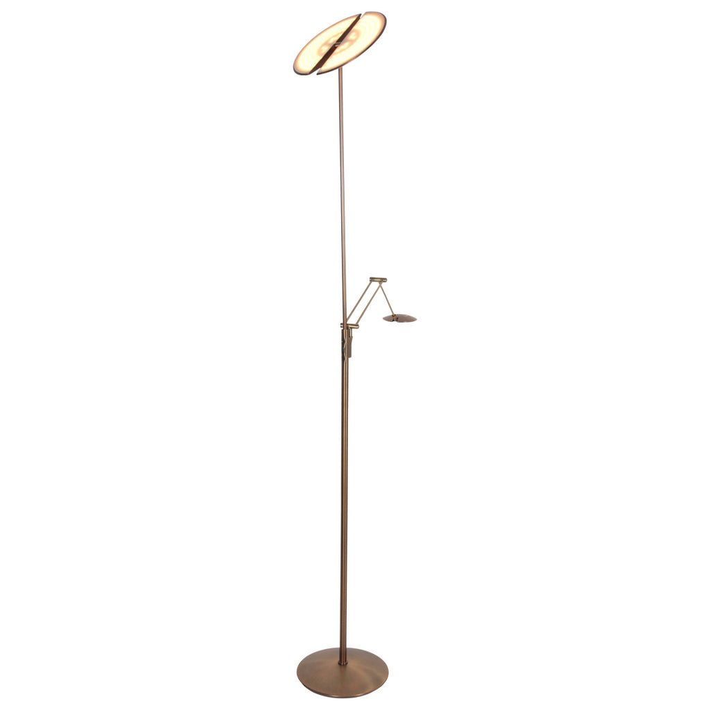 Vloerlamp Zenith 2 4390BR brons met dubbele reflector