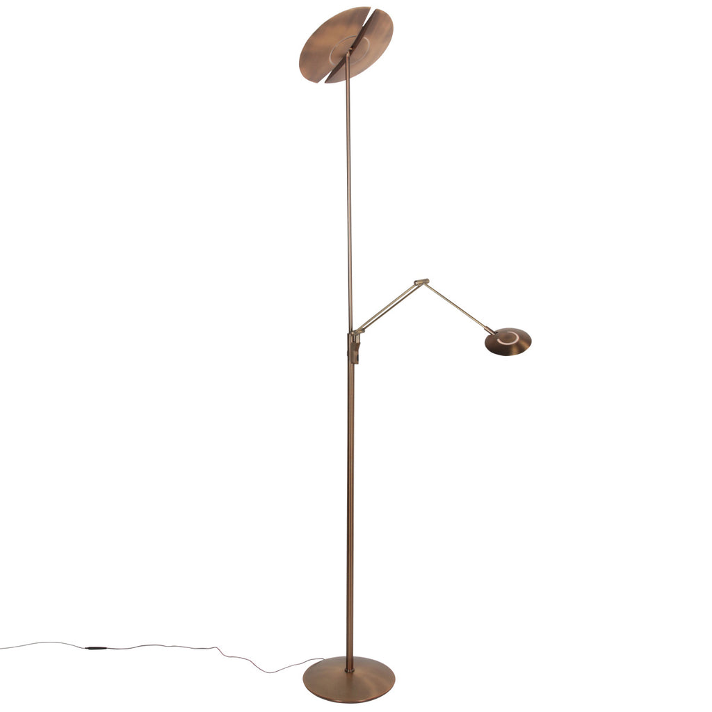Vloerlamp Zenith 2 4390BR brons met dubbele reflector