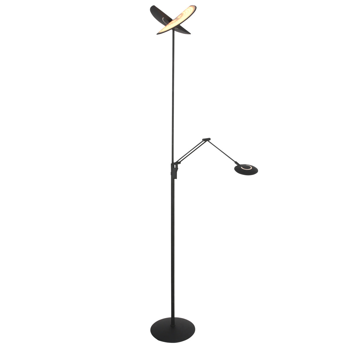 Vloerlamp Zenith 2 4390ZW zwart met dubbele reflector