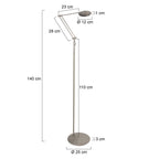 Stalen vloerlamp Zenith 2 4391ST met afstandsbediening