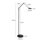 Vloerlamp Zenith 2 4391ZW zwart dimbaar en instelbaar licht