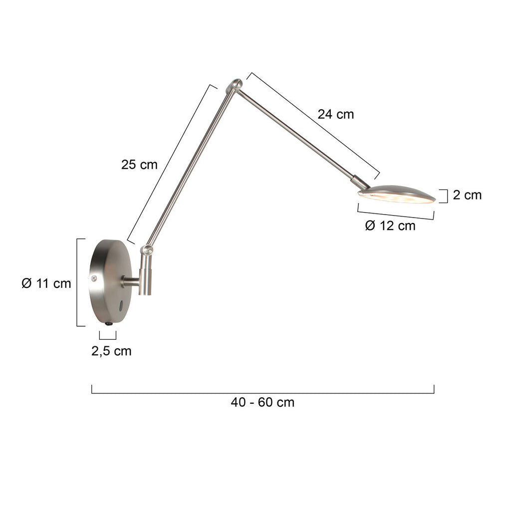 Wandlamp Zenith 2 4392ST kleurinstelbaar