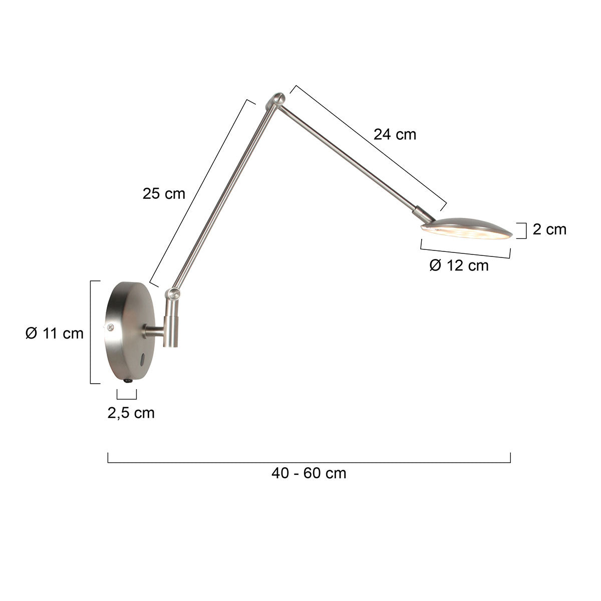 Wandlamp Zenith 2 4392ST kleurinstelbaar