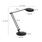 Zwarte tafellamp Zenith 2 4393ZW modern en richtbaar