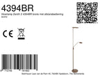 Vloerlamp Zenith 2 4394BR brons met afstansbediening