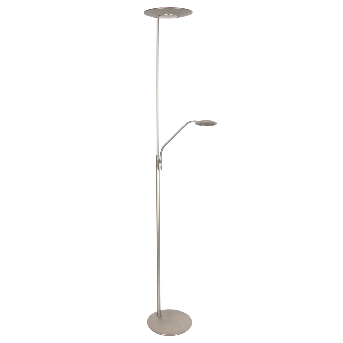 Vloerlamp Zenith 2 4394ST staal met uplight en leesarm