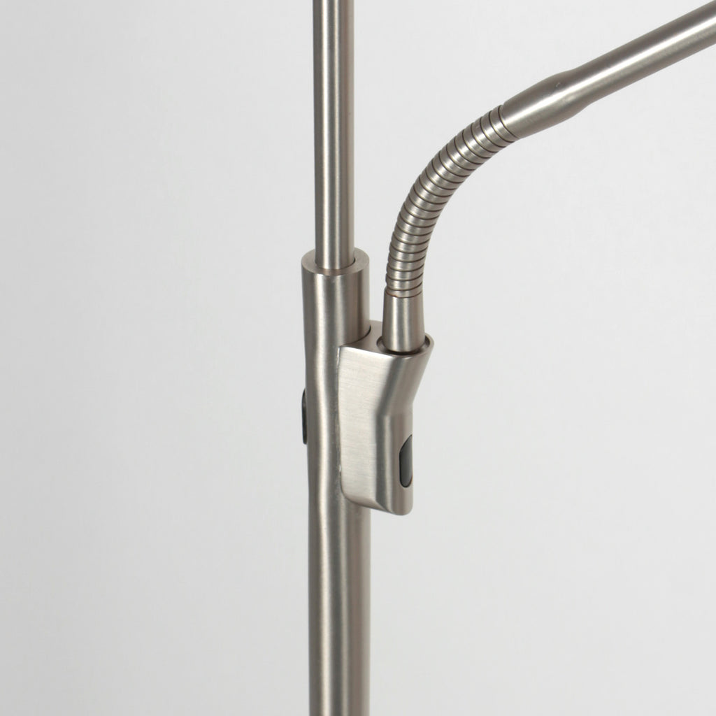 Vloerlamp Zenith 2 4394ST staal met uplight en leesarm