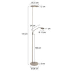 Vloerlamp Zenith 2 4394ST staal met uplight en leesarm