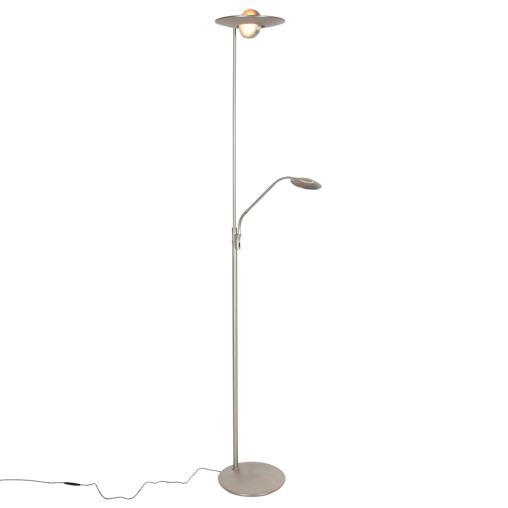 Vloerlamp Zenith 2 4394ST staal met uplight en leesarm