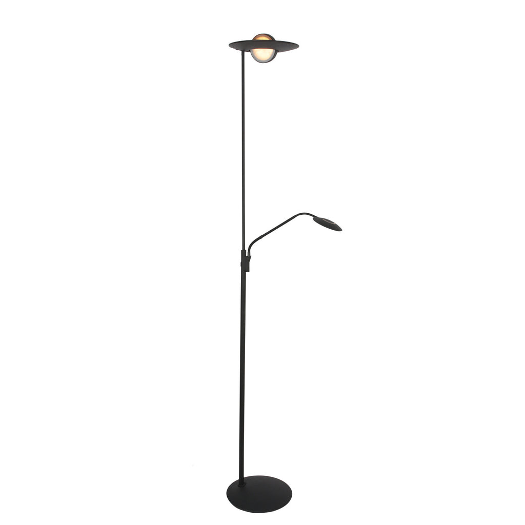 Vloerlamp Zenith 2 4394ZW zwart met uplight en leesarm