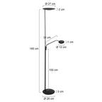 Vloerlamp Zenith 2 4394ZW zwart met uplight en leesarm