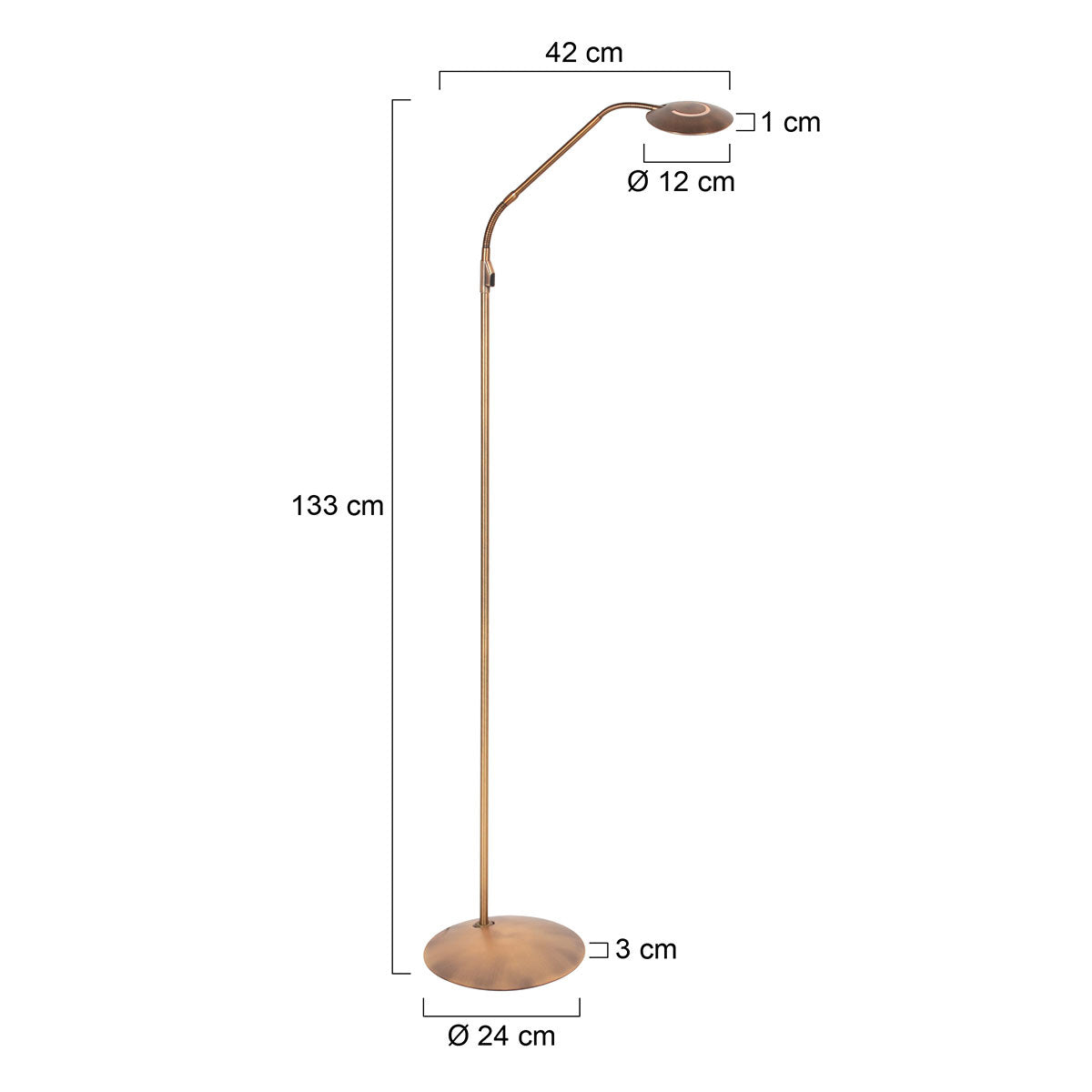 Bronzen vloerlamp Zenith 2 4395BR met lichtkleur instelbaar LED licht