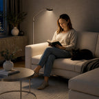 Stalen vloerlamp Zenith 2 4395ST met afstandsbediening