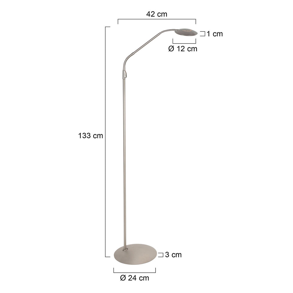 Stalen vloerlamp Zenith 2 4395ST met afstandsbediening