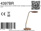 Bronzen tafellamp Zenith 2 4397BR modern en verstelbaar