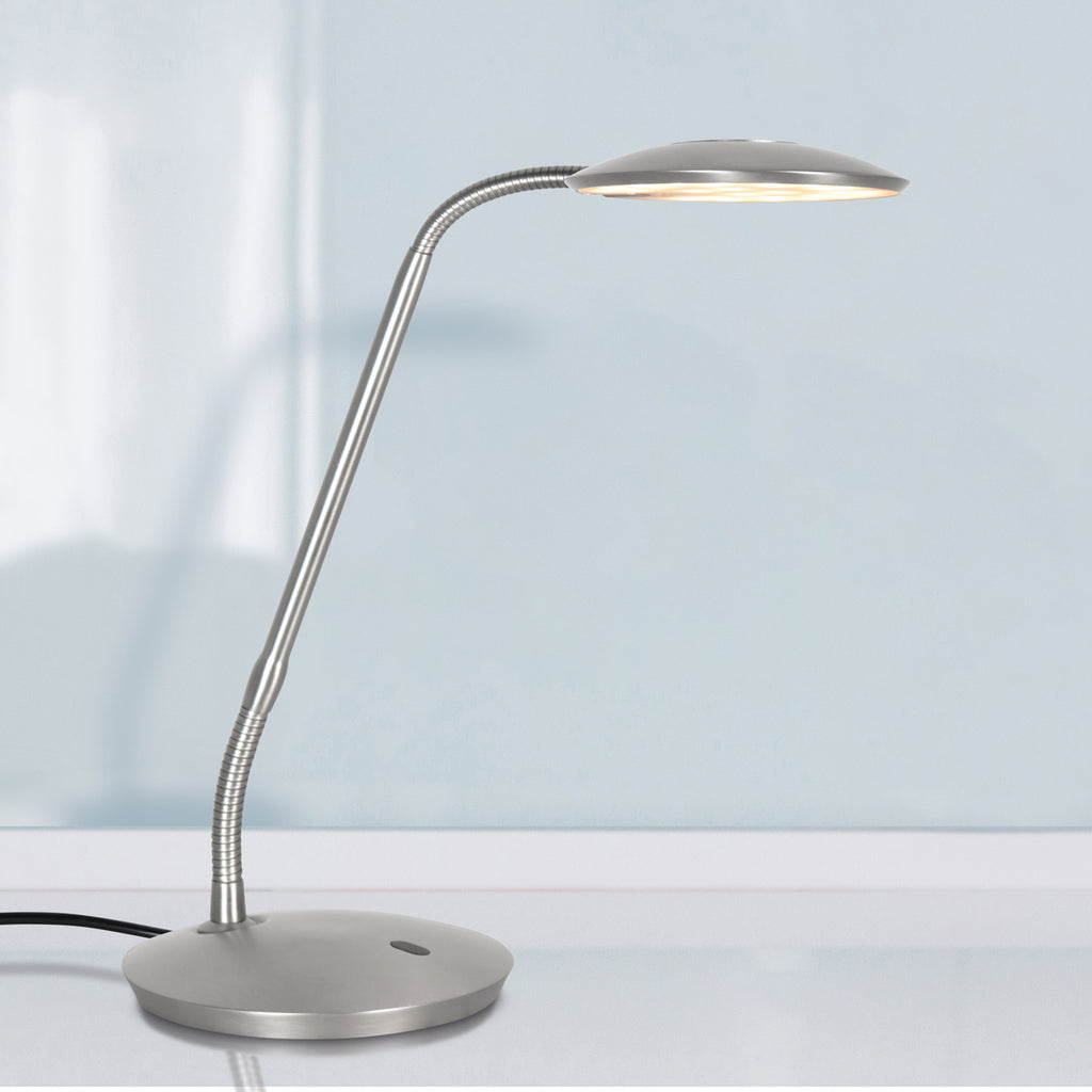 Stalen tafellamp Zenith 2 4397ST modern en verstelbaar