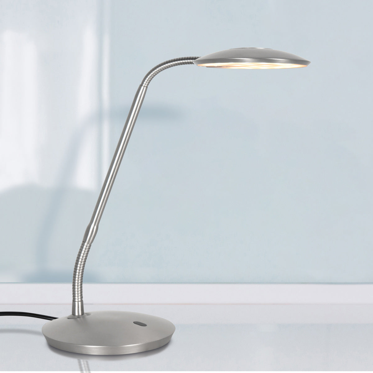 Stalen tafellamp Zenith 2 4397ST modern en verstelbaar