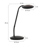 Zwarte tafellamp Zenith 2 4397ZW modern en verstelbaar
