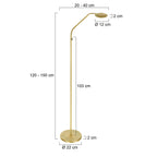 Vloerlamp Zenith 2 accu 4398ME geborsteld messing met flexarm