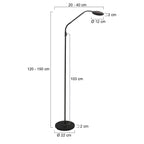 Vloerlamp Zenith 2 accu 4398ZW zwart met flexarm