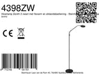 Vloerlamp Zenith 2 accu 4398ZW zwart met flexarm