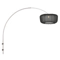 Boog wandlamp Vela Lino 4403ST staal met zwarte textiel kap