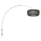 Boog wandlamp Vela Lino 4403ST staal met zwarte textiel kap