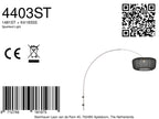 Boog wandlamp Vela Lino 4403ST staal met zwarte textiel kap