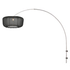 Boog wandlamp Vela Lino 4403ST staal met zwarte textiel kap
