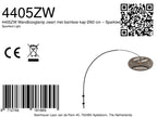 Boog wandlamp Maze Natural 4405ZW zwart met bamboe kap Ø60 cm
