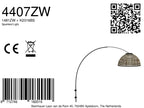 Nox Light 4407ZW – boog wandlamp met halfronde kap 60 cm