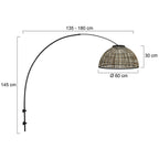Nox Light 4407ZW – boog wandlamp met halfronde kap 60 cm