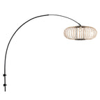 Boog wandlamp Sparkled Light 4408ZW zwart met bamboe kap