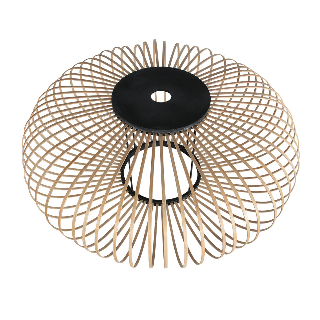 Boog wandlamp Sparkled Light 4408ZW zwart met bamboe kap