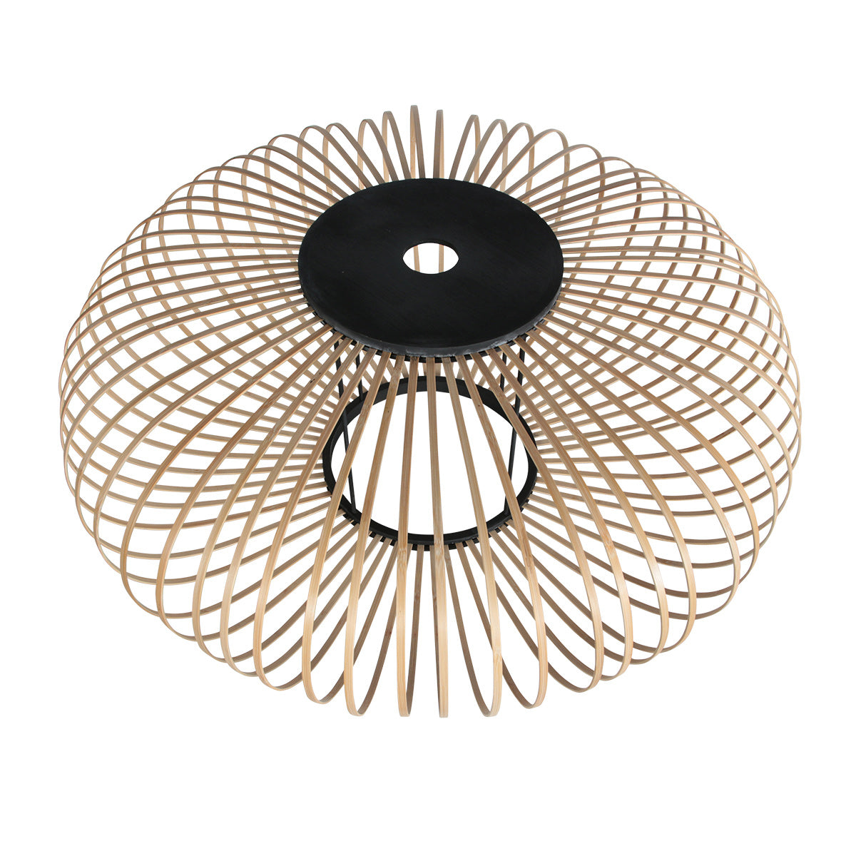 Boog wandlamp Sparkled Light 4408ZW zwart met bamboe kap