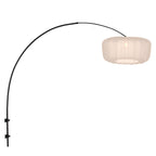Boog wandlamp Vela Lino 4409ZW zwart met beige kap Ø60 cm