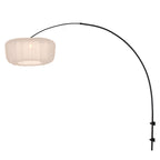 Boog wandlamp Vela Lino 4409ZW zwart met beige kap Ø60 cm