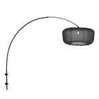 Boog wandlamp Vela Lino 4410ZW zwart met zwarte textiel kap